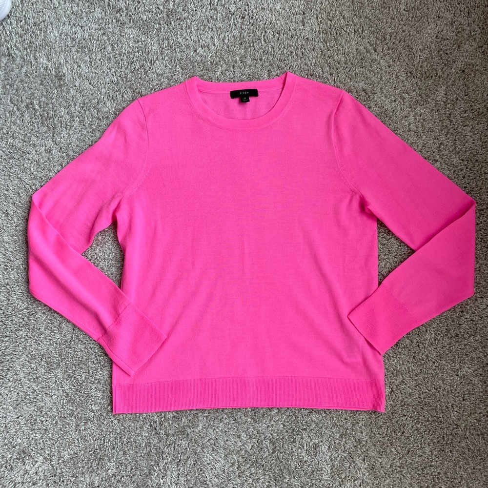Hot Pink J Crew Merino Wool Sweater